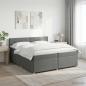 Preview: ARDEBO.de - Boxspringbett mit Matratze Dunkelgrau 200 x 200 cm Stoff