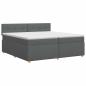 Preview: Boxspringbett mit Matratze Dunkelgrau 200 x 200 cm Stoff