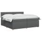 Preview: Boxspringbett mit Matratze Dunkelgrau 200 x 200 cm Stoff