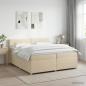 Preview: ARDEBO.de - Boxspringbett mit Matratze Creme 200 x 200 cm Stoff