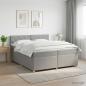 Preview: ARDEBO.de - Boxspringbett mit Matratze Hellgrau 200 x 200 cm Stoff