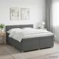 Preview: ARDEBO.de - Boxspringbett mit Matratze Dunkelgrau 200 x 200 cm Stoff