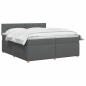 Preview: Boxspringbett mit Matratze Dunkelgrau 200 x 200 cm Stoff