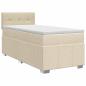 Preview: Boxspringbett mit Matratze mit Kopfteil Creme 90 x 200 cm Stoff
