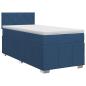 Preview: Boxspringbett mit Matratze mit Kopfteil Blau 90 x 200 cm Stoff