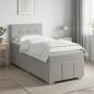 Preview: ARDEBO.de - Boxspringbett mit Matratze Hellgrau 100 x 200 cm Stoff