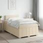 Preview: ARDEBO.de - Boxspringbett mit Matratze Creme 120 x 190 cm Stoff
