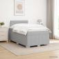Preview: ARDEBO.de - Boxspringbett mit Matratze Hellgrau 120 x 190 cm Stoff