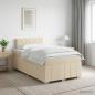 Preview: ARDEBO.de - Boxspringbett mit Matratze Creme 120 x 190 cm Stoff
