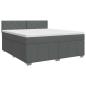 Preview: Boxspringbett mit Matratze Dunkelgrau 140 x 200 cm Stoff