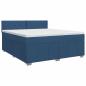 Preview: Boxspringbett mit Matratze mit Kopfteil Blau 160 x 200 cm Stoff