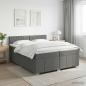 Preview: ARDEBO.de - Boxspringbett mit Matratze Dunkelgrau 200 x 200 cm Stoff