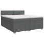 Preview: Boxspringbett mit Matratze Dunkelgrau 200 x 200 cm Stoff