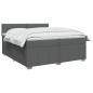 Preview: Boxspringbett mit Matratze Dunkelgrau 200 x 200 cm Stoff