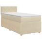 Preview: Boxspringbett mit Matratze mit Kopfteil Creme 80 x 200 cm Stoff