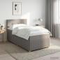 Preview: ARDEBO.de - Boxspringbett mit Matratze mit Kopfteil Taupe 90 x 200 cm Stoff