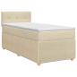 Preview: Boxspringbett mit Matratze mit Kopfteil Creme 90 x 200 cm Stoff