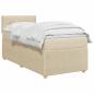 Preview: Boxspringbett mit Matratze mit Kopfteil Creme 90 x 200 cm Stoff