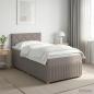 Preview: ARDEBO.de - Boxspringbett mit Matratze mit Kopfteil Taupe 90 x 200 cm Stoff