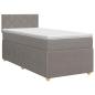 Preview: Boxspringbett mit Matratze mit Kopfteil Taupe 90 x 200 cm Stoff