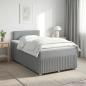 Preview: ARDEBO.de - Boxspringbett mit Matratze Hellgrau 120 x 190 cm Stoff