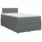 Preview: Boxspringbett mit Matratze Dunkelgrau 120 x 190 cm Stoff