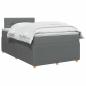 Preview: Boxspringbett mit Matratze Dunkelgrau 120 x 190 cm Stoff