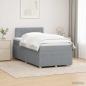 Preview: ARDEBO.de - Boxspringbett mit Matratze Hellgrau 120 x 190 cm Stoff