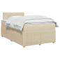 Preview: Boxspringbett mit Matratze Creme 120 x 190 cm Stoff