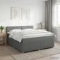 Preview: ARDEBO.de - Boxspringbett mit Matratze Dunkelgrau 140 x 190 cm Stoff