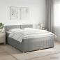 Preview: ARDEBO.de - Boxspringbett mit Matratze Hellgrau 160 x 200 cm Stoff