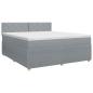 Preview: Boxspringbett mit Matratze Hellgrau 180 x 200 cm Stoff