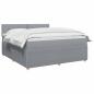 Preview: Boxspringbett mit Matratze Hellgrau 180 x 200 cm Stoff