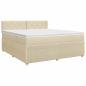 Preview: Boxspringbett mit Matratze Creme 180 x 200 cm Stoff