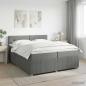 Preview: ARDEBO.de - Boxspringbett mit Matratze Dunkelgrau 200 x 200 cm Stoff