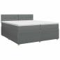 Preview: Boxspringbett mit Matratze Dunkelgrau 200 x 200 cm Stoff