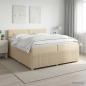 Preview: ARDEBO.de - Boxspringbett mit Matratze Creme 200 x 200 cm Stoff