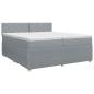 Preview: Boxspringbett mit Matratze Hellgrau 200 x 200 cm Stoff
