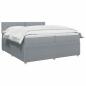 Preview: Boxspringbett mit Matratze Hellgrau 200 x 200 cm Stoff