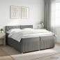 Preview: ARDEBO.de - Boxspringbett mit Matratze Dunkelgrau 200 x 200 cm Stoff