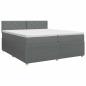 Preview: Boxspringbett mit Matratze Dunkelgrau 200 x 200 cm Stoff