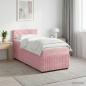 Preview: ARDEBO.de - Boxspringbett mit Matratze mit Kopfteil Rosa 80 x 200 cm Samt