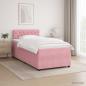 Preview: ARDEBO.de - Boxspringbett mit Matratze mit Kopfteil Rosa 120 x 190 cm Samt