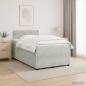 Preview: ARDEBO.de - Boxspringbett mit Matratze Hellgrau 120 x 190 cm Samt