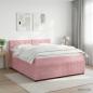 Preview: ARDEBO.de - Boxspringbett mit Matratze mit Kopfteil Rosa 140 x 200 cm Samt