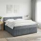 Preview: ARDEBO.de - Boxspringbett mit Matratze Dunkelgrau 180 x 200 cm Samt