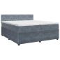 Preview: Boxspringbett mit Matratze Dunkelgrau 200 x 200 cm Samt