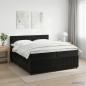 Preview: ARDEBO.de - Boxspringbett mit Matratze Schwarz 200 x 200 cm Samt