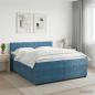 Preview: ARDEBO.de - Boxspringbett mit Matratze Dunkelblau 200 x 200 cm Samt