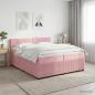 Preview: ARDEBO.de - Boxspringbett mit Matratze mit Kopfteil Rosa 200 x 200 cm Samt